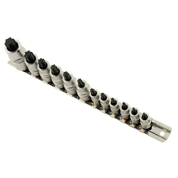 Laser 5521 Stubby Star Socket Bit Set 1/4"D, 3/8"D, 1/2"D 12pc