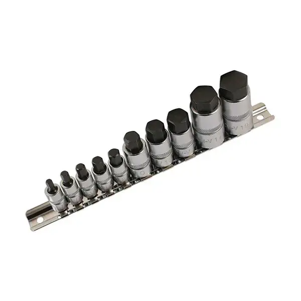 Laser 5522 Hex Socket Bit Set 1/4"D, 3/8"D, 1/2"D 10pc