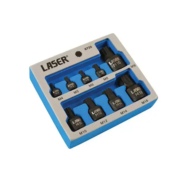 Laser 6725 Spline Socket Bit Set - Low Profile