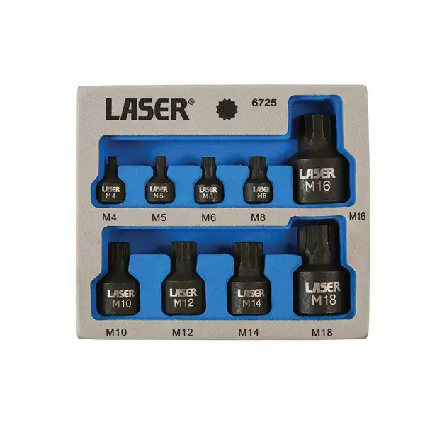Laser 6725 Spline Socket Bit Set - Low Profile