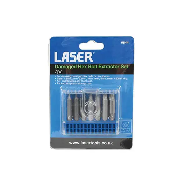 Laser 6844 Damaged Hex Bolt Extractor Set 7pc