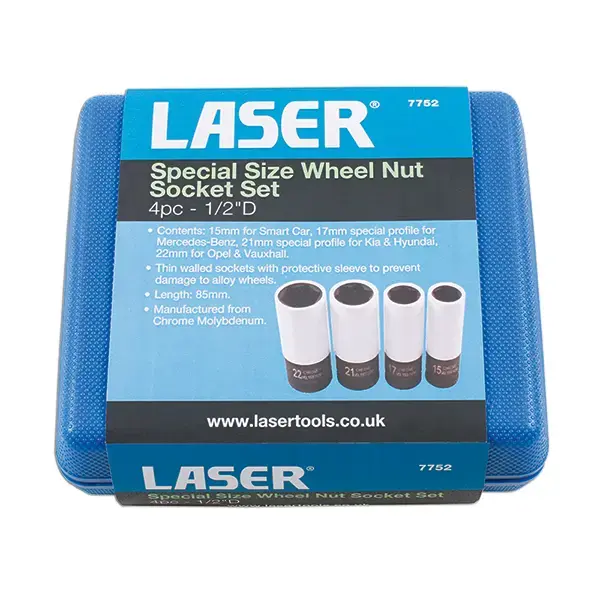 Laser 7752 Special Size Wheel Nut Socket Set 1/2"D