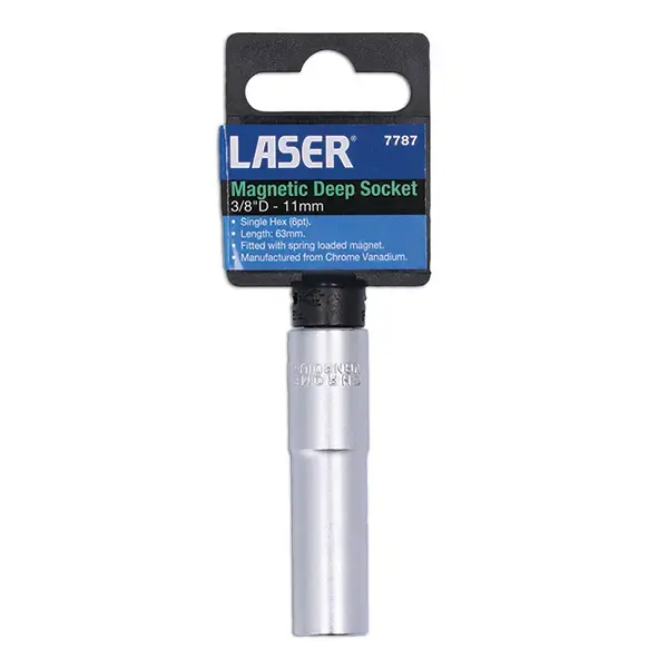 Laser 7787 Magnetic Deep Socket 3/8"D 11mm