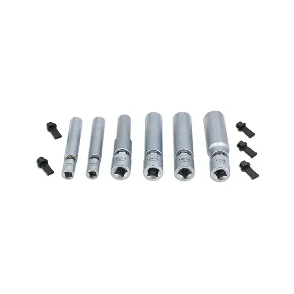 Laser 8066 Swivel Spark & Glow Plug Socket Set 1/4"D, 3/8"D 6pc