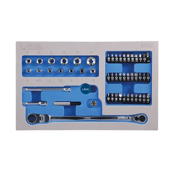 Laser Low Profile Bit & Socket Set 52pc