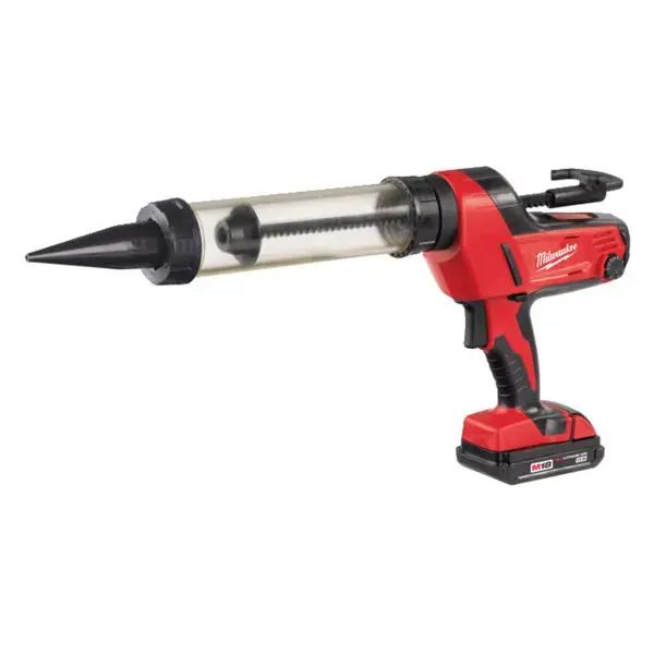 Milwaukee M18 Caulking Gun 400ml Transparent Tube (1 x 2.0ah battery, charger, bag)