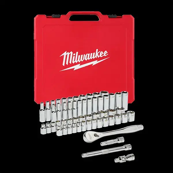 Milwaukee Metric & imperial 3/8 ratchet + socket set (56pc)