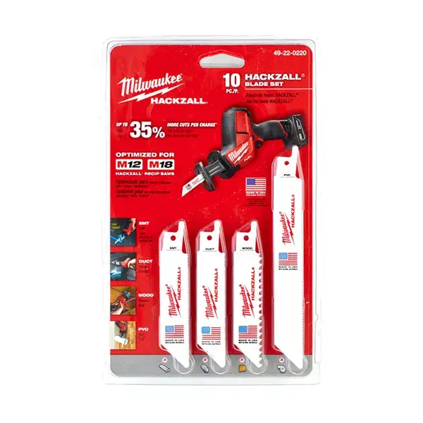 MILWAUKEE Hackzall Blade Set 10pcs 4 different grades