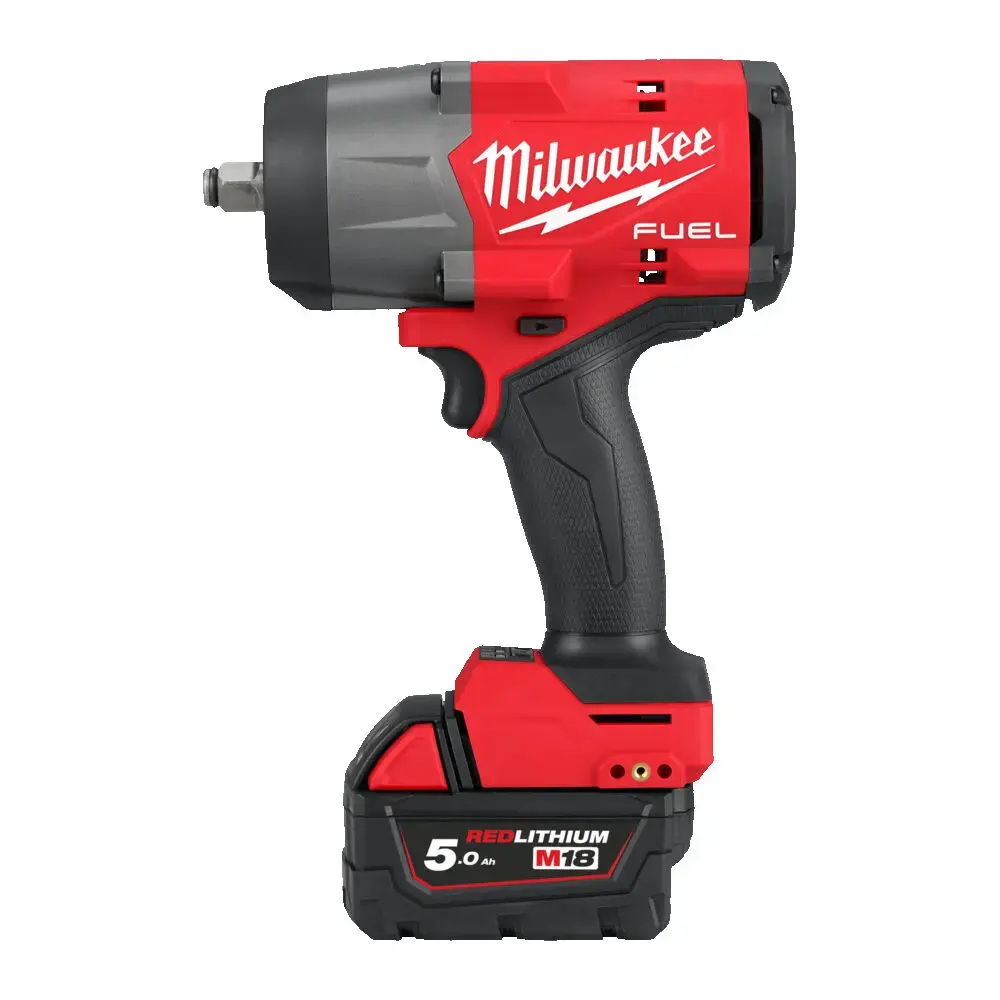 Milwaukee M18 FUEL High-Torque Impact Wrench 1/2 Friction Ring 2 x 5amp batts