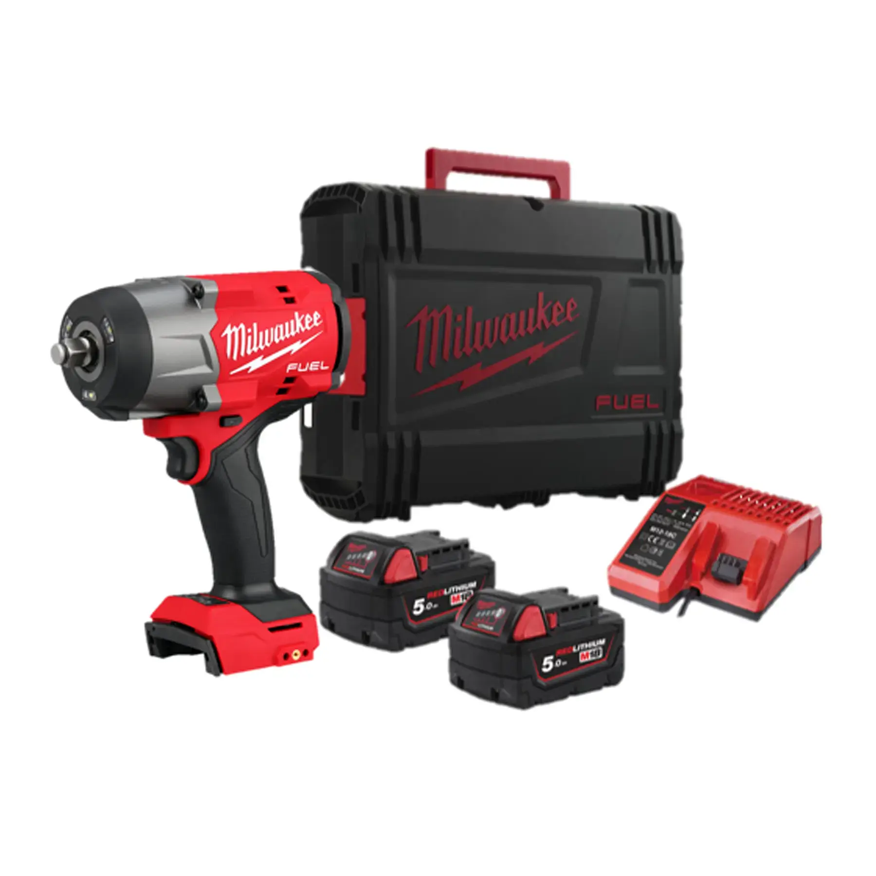 Milwaukee M18 FUEL High-Torque Impact Wrench 1/2 Friction Ring 2 x 5amp batts