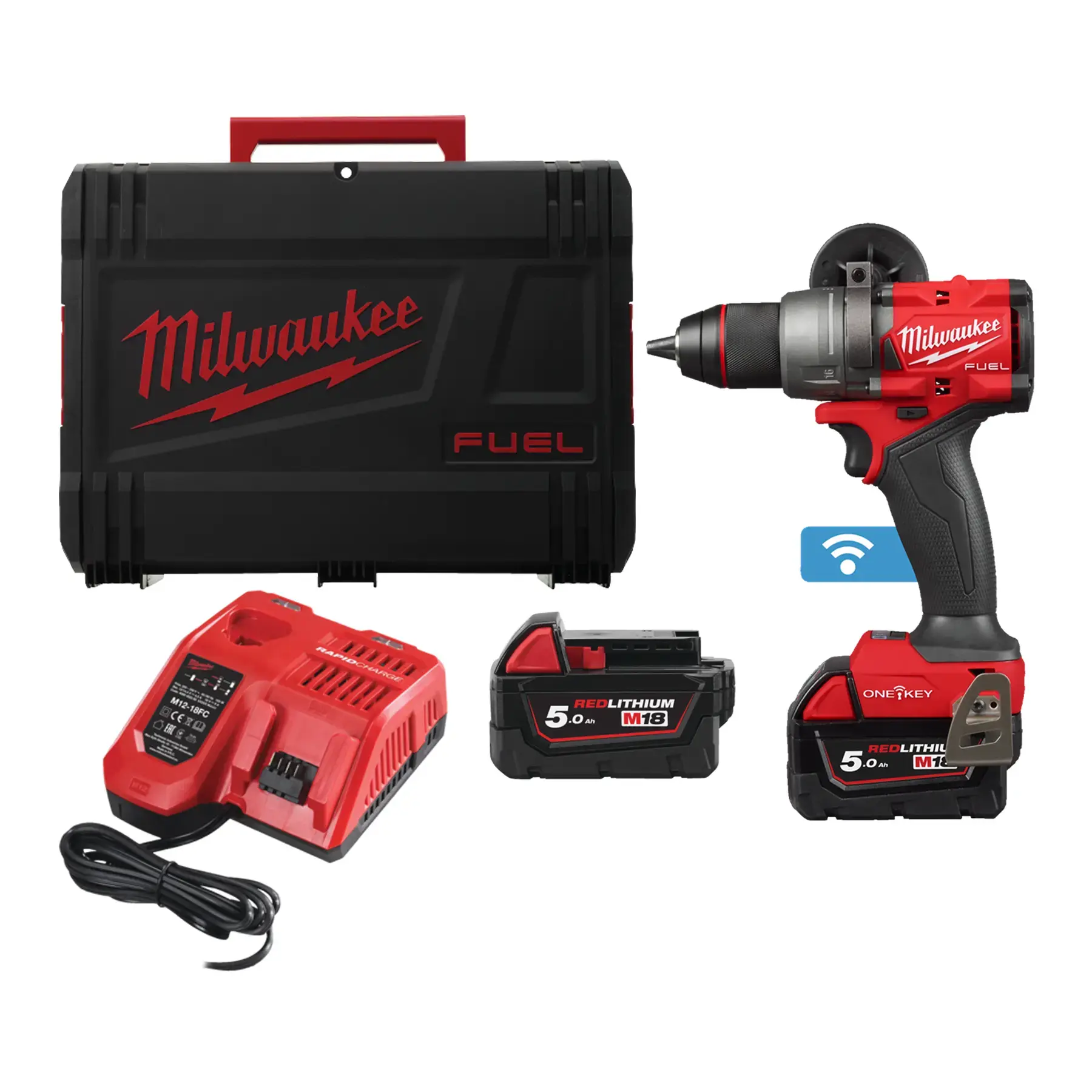 Milwaukee M18 FUEL ONE-KEY Percussion Drill Gen 4 (2 X 5.0Ah) Kit M18ONEPD3-502X