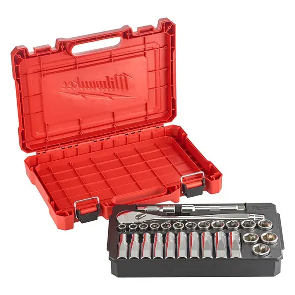 Milwaukee 1/2in Drive 28Pc Ratchet & Socket Set - Metric