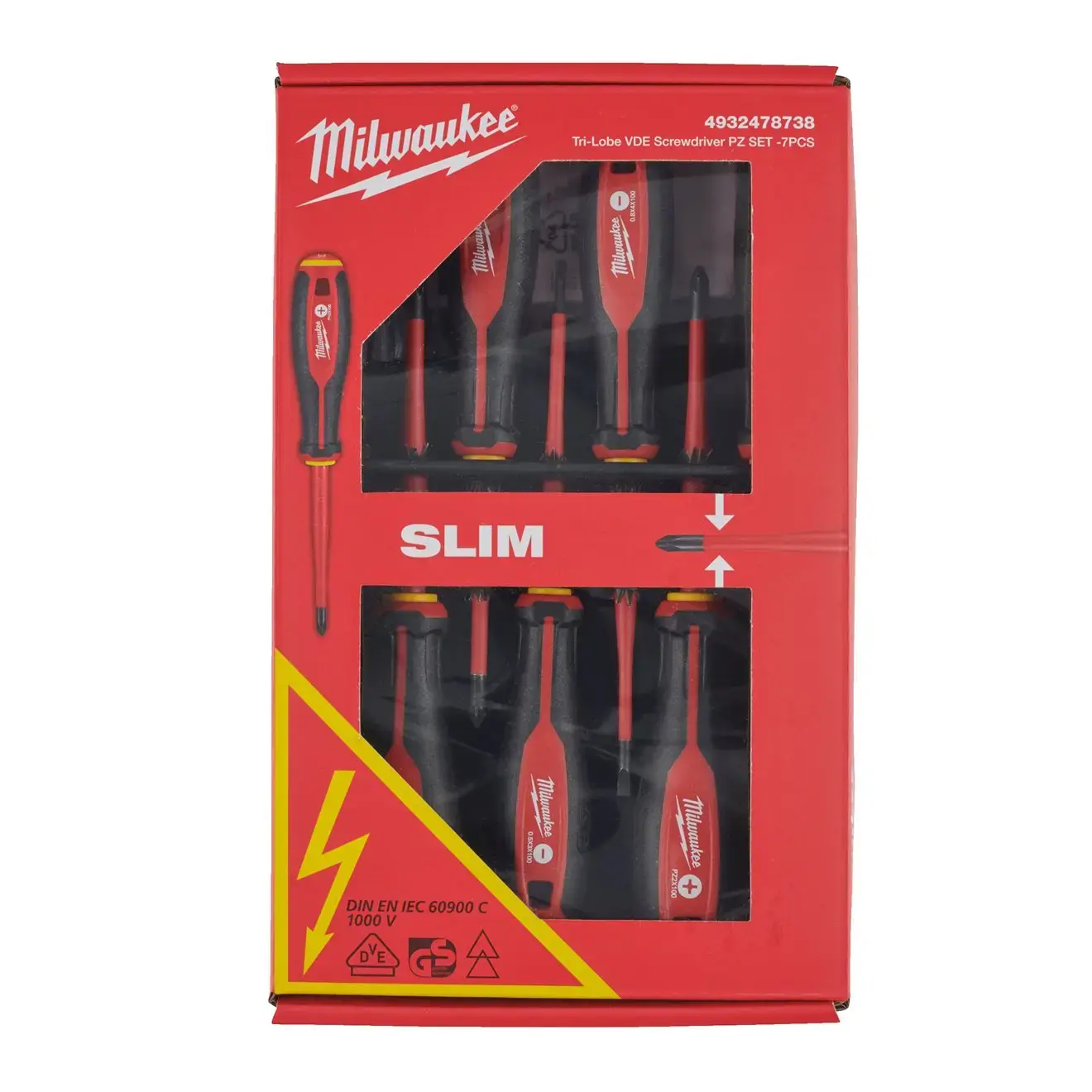 Milwaukee Tri-Lobe VDE screwdriver PZ set - 7pc