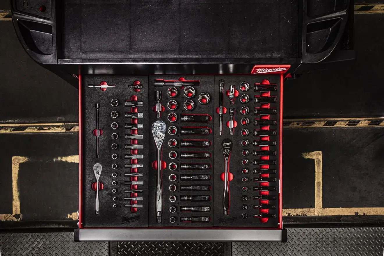 Milwaukee 1/4in Ratchet and Socket Set Foam Insert - 28pc