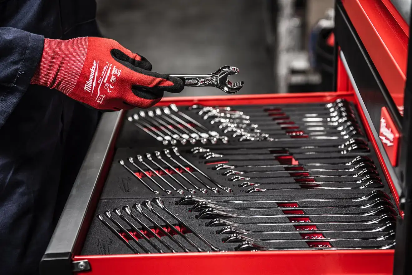 Milwaukee MAX BITE Ratcheting Combination Spanner Set Foam Insert - 15pc