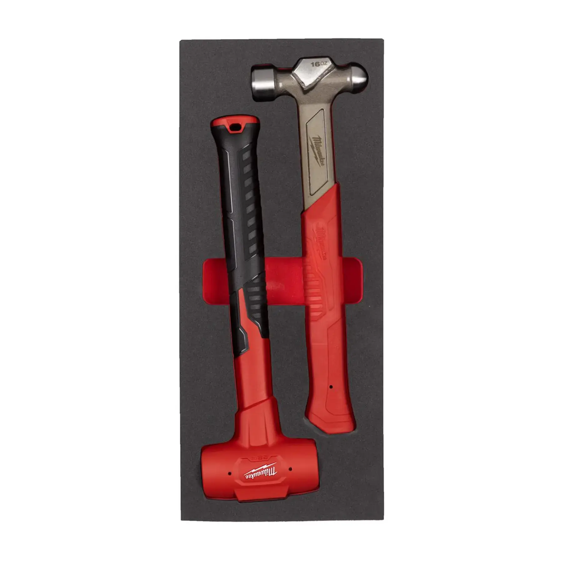 Milwaukee Ball Peen & Dead Blow Hammer Set Foam Insert 2pcs