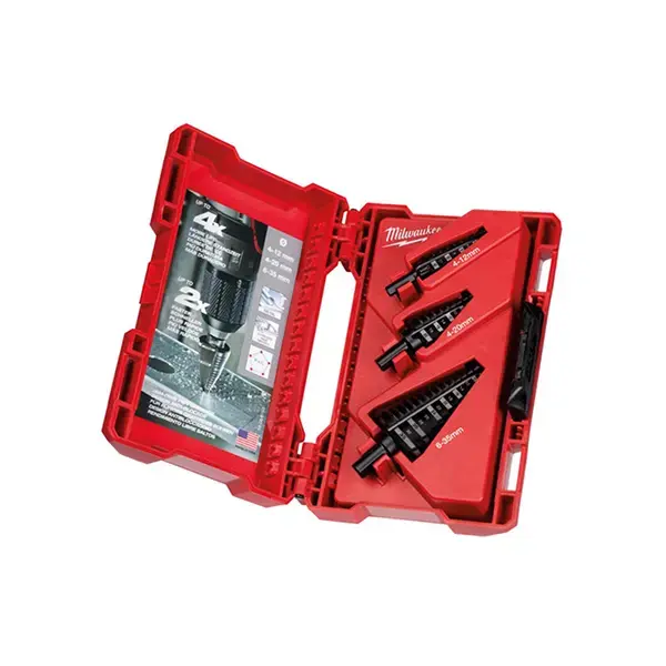 MILWAUKEE pc Step Drill Set (4-12mm, 4-20mm, 6-35mm)
