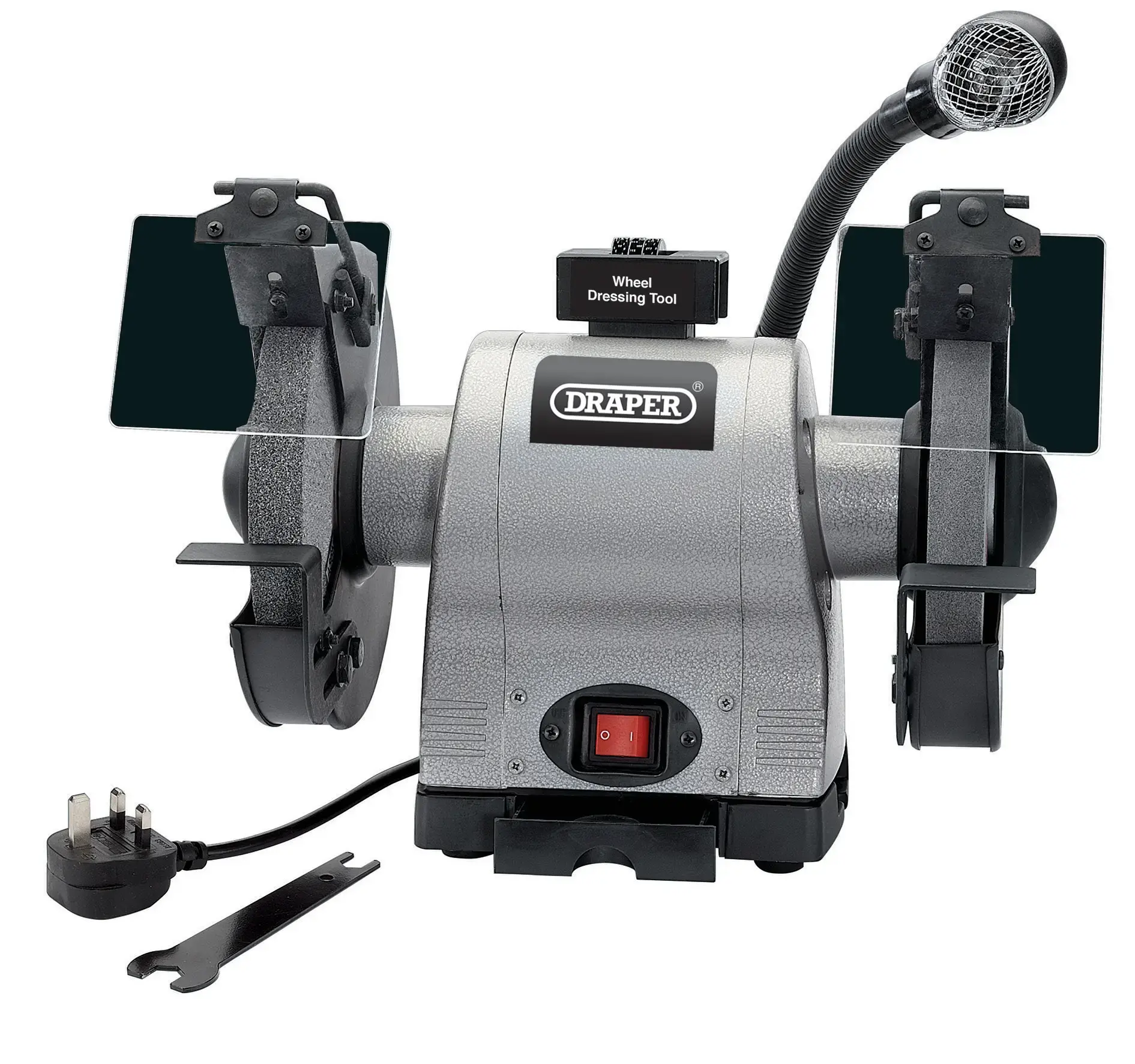 Draper Heavy Duty Bench Grinder 200mm with Work light 550W