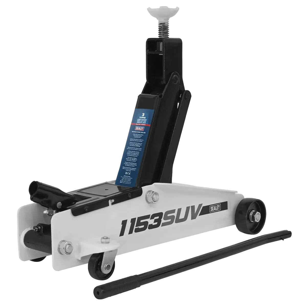 Sealey Long Reach High Lift SUV Trolley Jack 3 Tonne