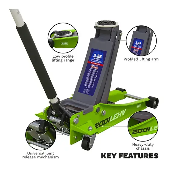 Sealey Low Profile Rocket Lift Trolley Jack 2.25 Tonne - Green
