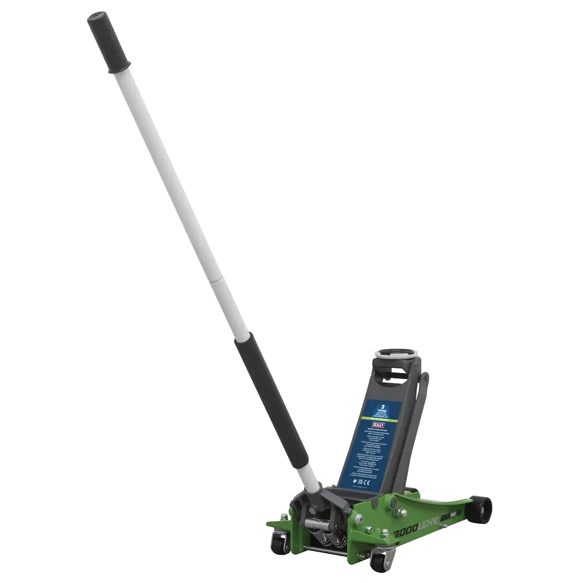 Sealey Low Profile Trolley Jack with Rocket Lift 3 Tonne - Green