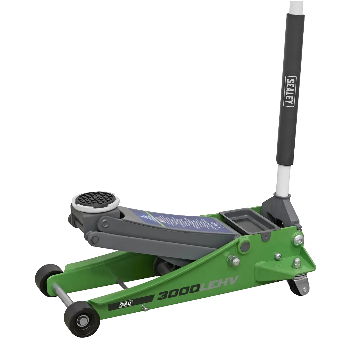 Sealey Low Profile Trolley Jack with Rocket Lift 3 Tonne - Green