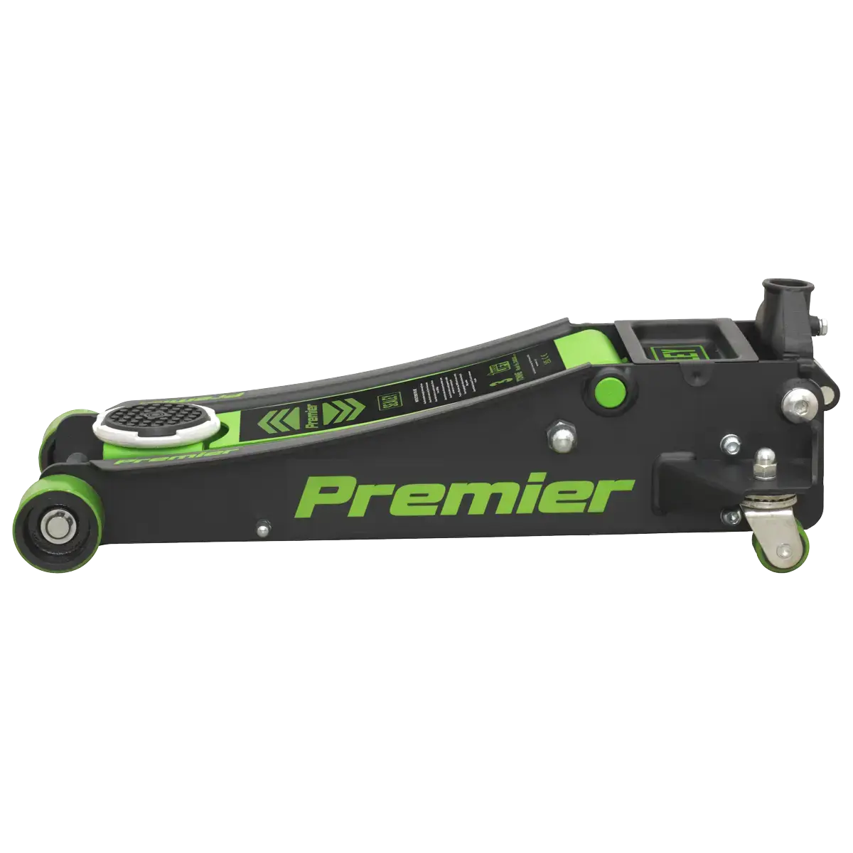 Sealey Premier Low Profile Trolley Jack with Rocket Lift 3 Tonne - Green