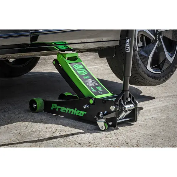Sealey Premier Low Profile Trolley Jack with Rocket Lift 4 Tonne - Green