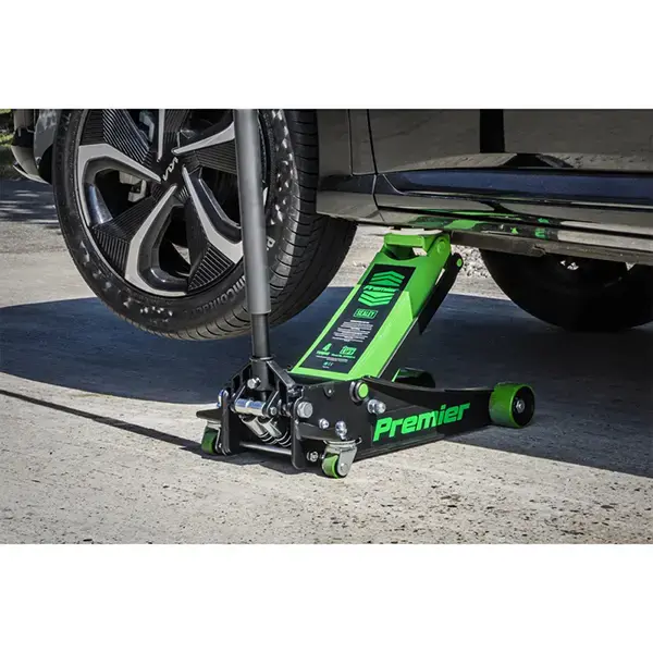 Sealey Premier Low Profile Trolley Jack with Rocket Lift 4 Tonne - Green