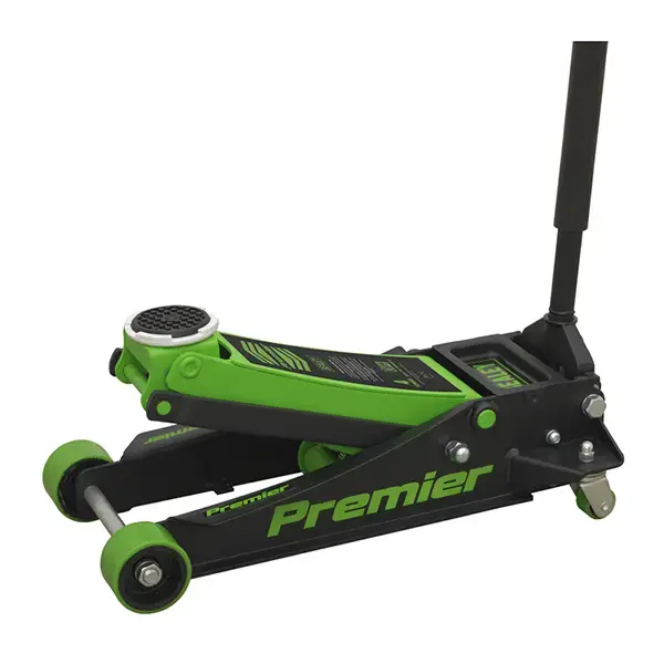 Sealey Premier Low Profile Trolley Jack with Rocket Lift 4 Tonne - Green