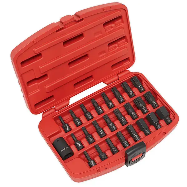 Sealey AK5612 Impact TRX-Star*/Hex/Spline Bit Set 25pc 1/2"Sq Drive