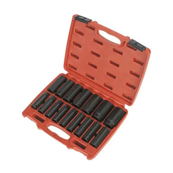 Sealey Premier Deep Impact Socket Set 1/2"Sq Drive 16pc