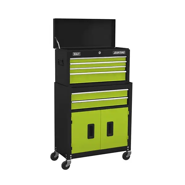 Sealey Sealey AP22HVG Chest & Rollcab 6 Drawer with Ball-Bearing Slides - Hi-Vis Green