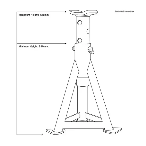 Sealey AS3R Axle Stands (Pair) 3 tonne Capacity per Stand - Red