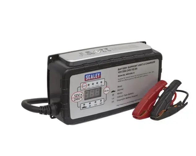 Sealey BSCU25 Battery Support Unit & Charger 12V-25A/24V-12.5A