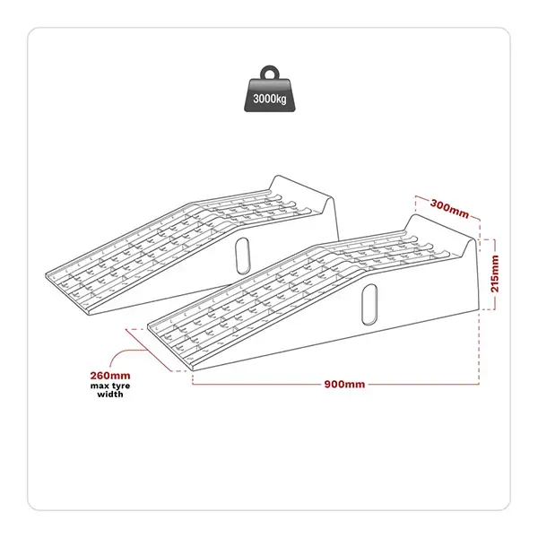 Sealey Car Ramps 1.5 Tonne Capacity per Ramp 3 Tonne Capacity per Pair