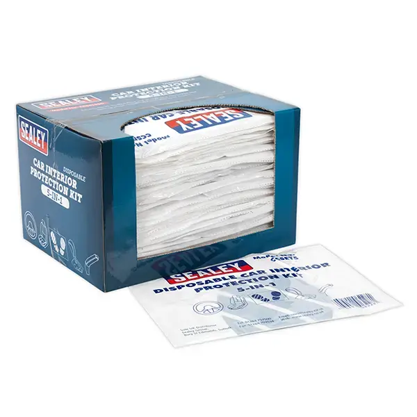 Sealey CCSET550 5-in-1 Disposable Car Interior Protection Kit Display Box of 50