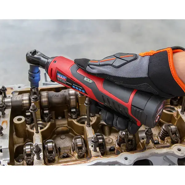 Sealey SV12 Series 3/8"Sq Drive Cordless Ratchet Wrench Kit 12V 2Ah - 2 Batteries