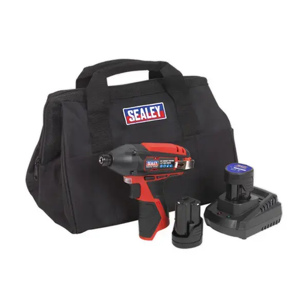 Sealey CP1203KIT Impact Driver Kit 1/4" Hex Drive 12V Li-ion - 2 Batteries