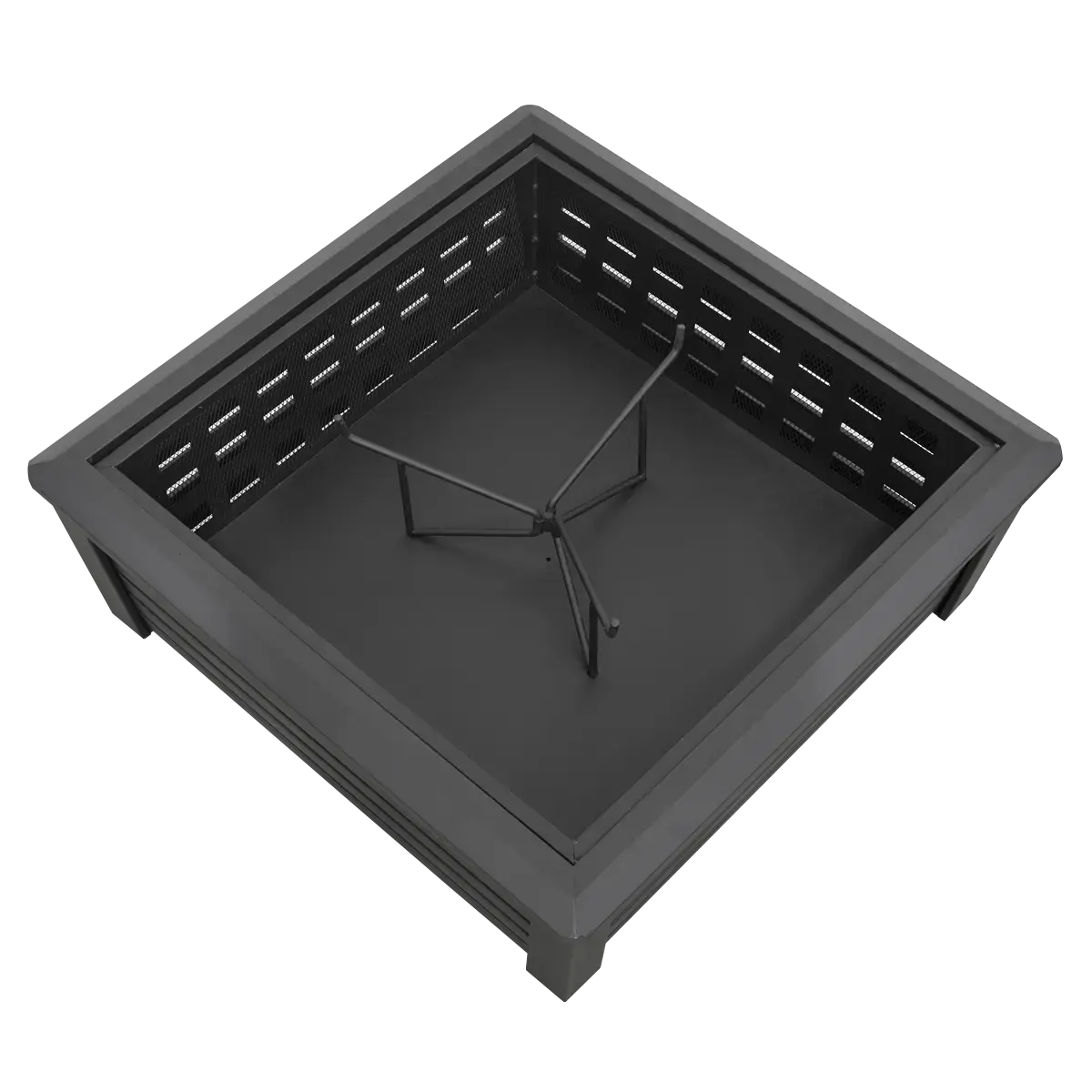 Dellonda Dellonda Square Outdoor Fire Pit 35" - Black