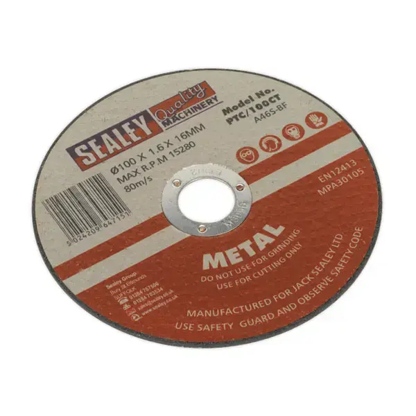 Sealey PTC/100CT Cutting Disc 100 x 1.6mm 16mm Bore
