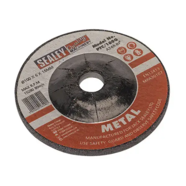 Sealey PTC/100G Grinding Disc 100 x 6mm 16mm Bore