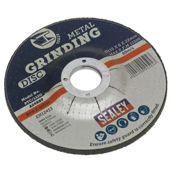 Sealey PTC/115G Grinding Disc 115 x 6mm 22mm Bore