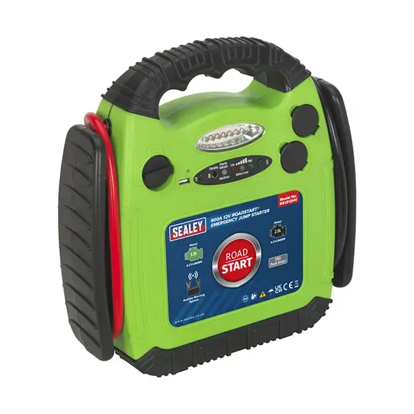 Sealey RS1312HV RoadStart Emergency Power Pack 12V 900 Peak Amps Hi-Vis Green