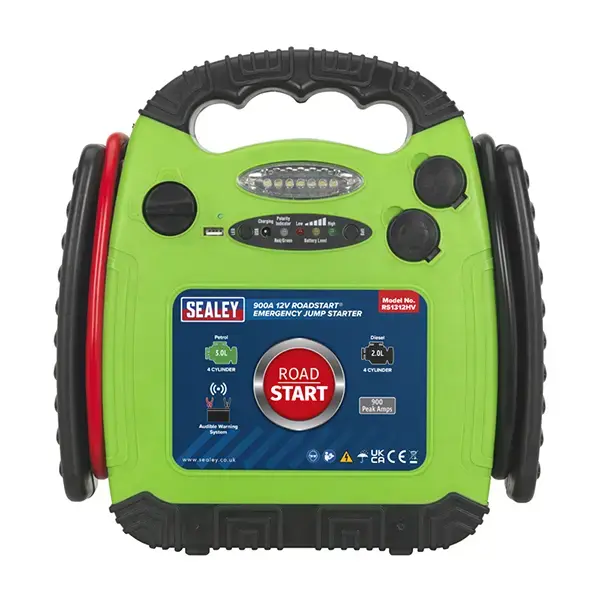 Sealey RS1312HV RoadStart Emergency Power Pack 12V 900 Peak Amps Hi-Vis Green