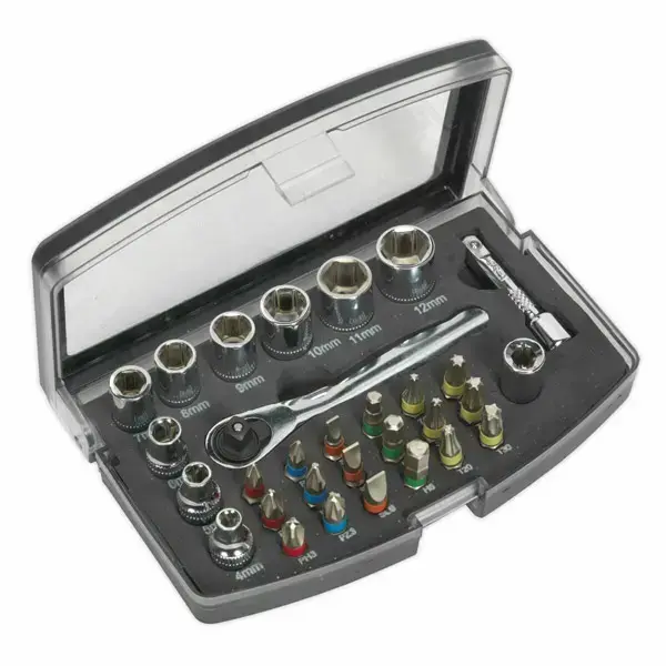 Sealey S01036 Socket & Bit Set 31pc 1/4"Sq Drive