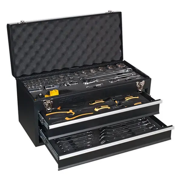 Siegen Siegen Portable Tool Chest 2 Drawer with Tool Kit 90pc