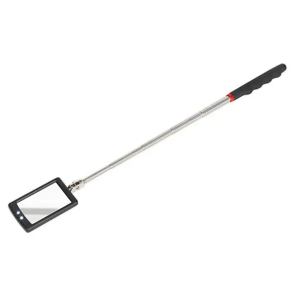 Siegen S0948 Telescopic Inspection Mirror 65 x 40mm with 2 LEDs