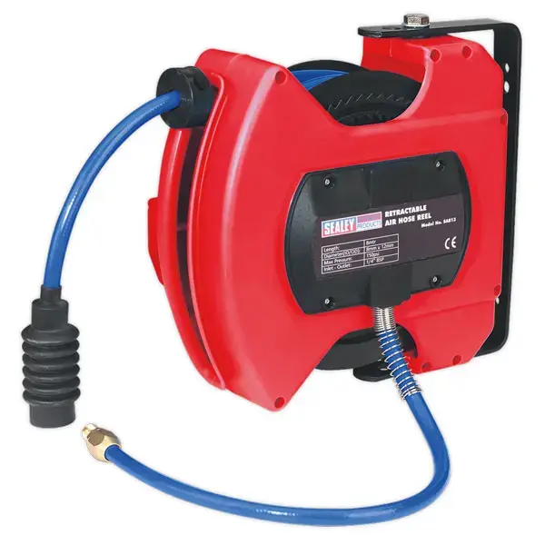 Sealey SA813 Retractable Air Hose Reel 10mtr 8mm ID - PU Hose