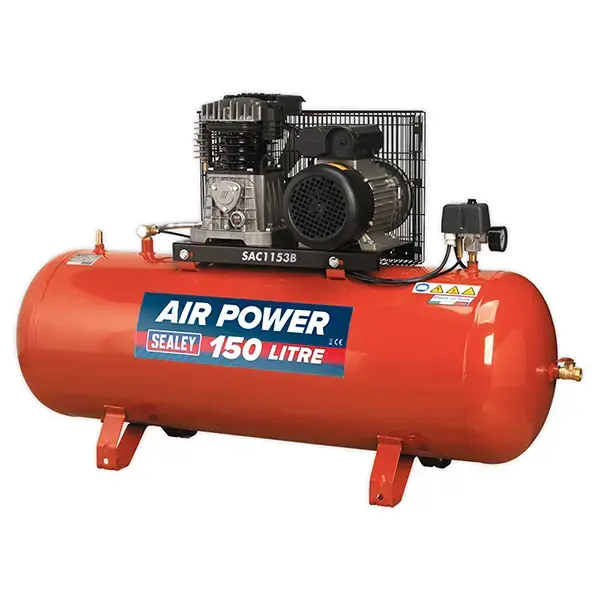 Sealey SAC1153B Compressor 150ltr Belt Drive 3hp with Cast Cylinders